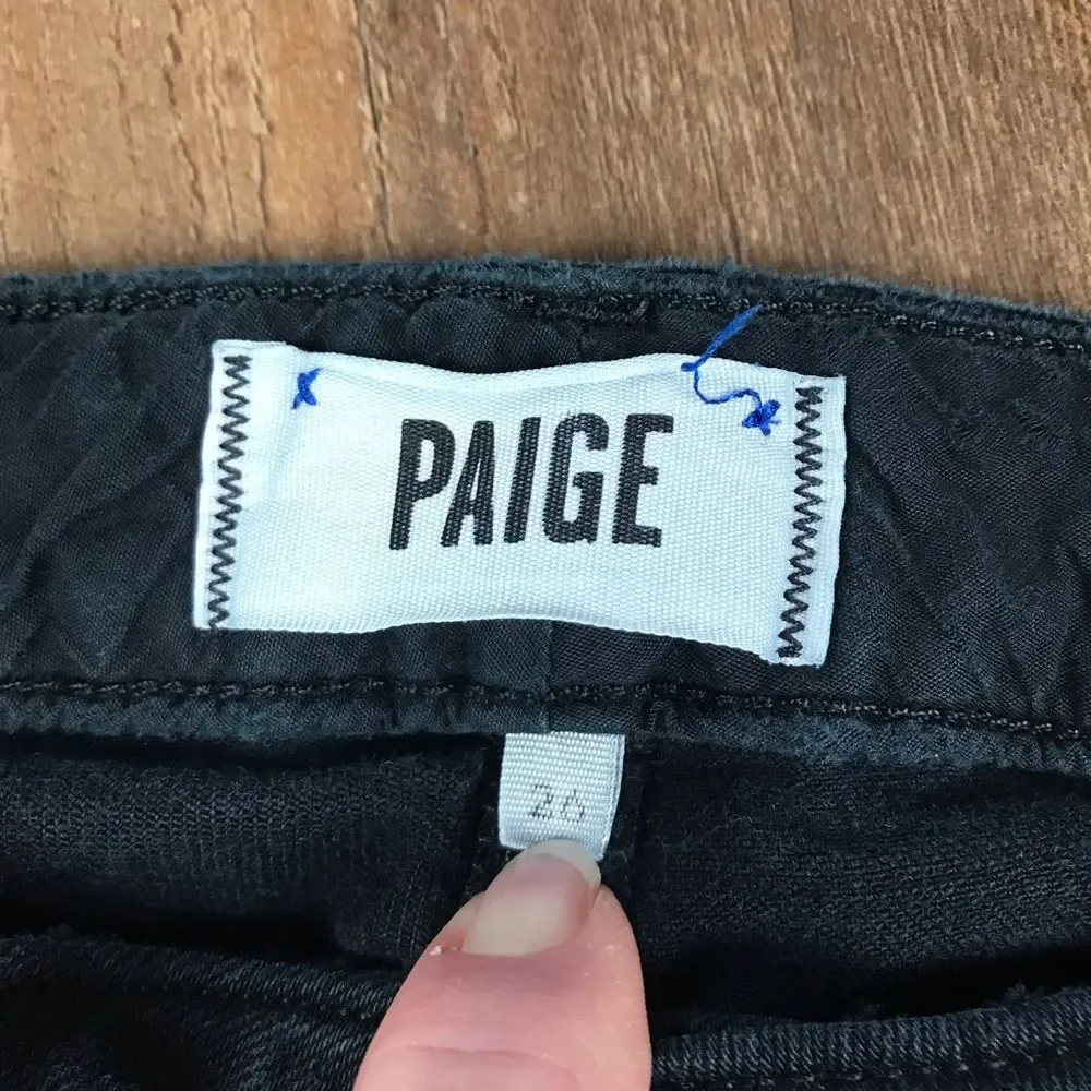 Paige Skyline Ankle Peg Jeans Black Sz 26